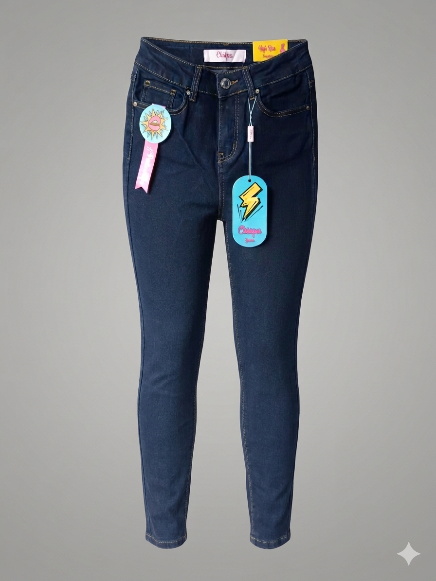 Chispa skinny high rise azul 