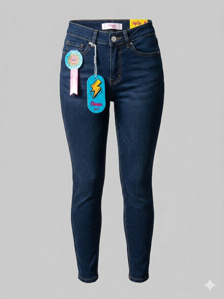 Chispa skinny high rise azul marino   