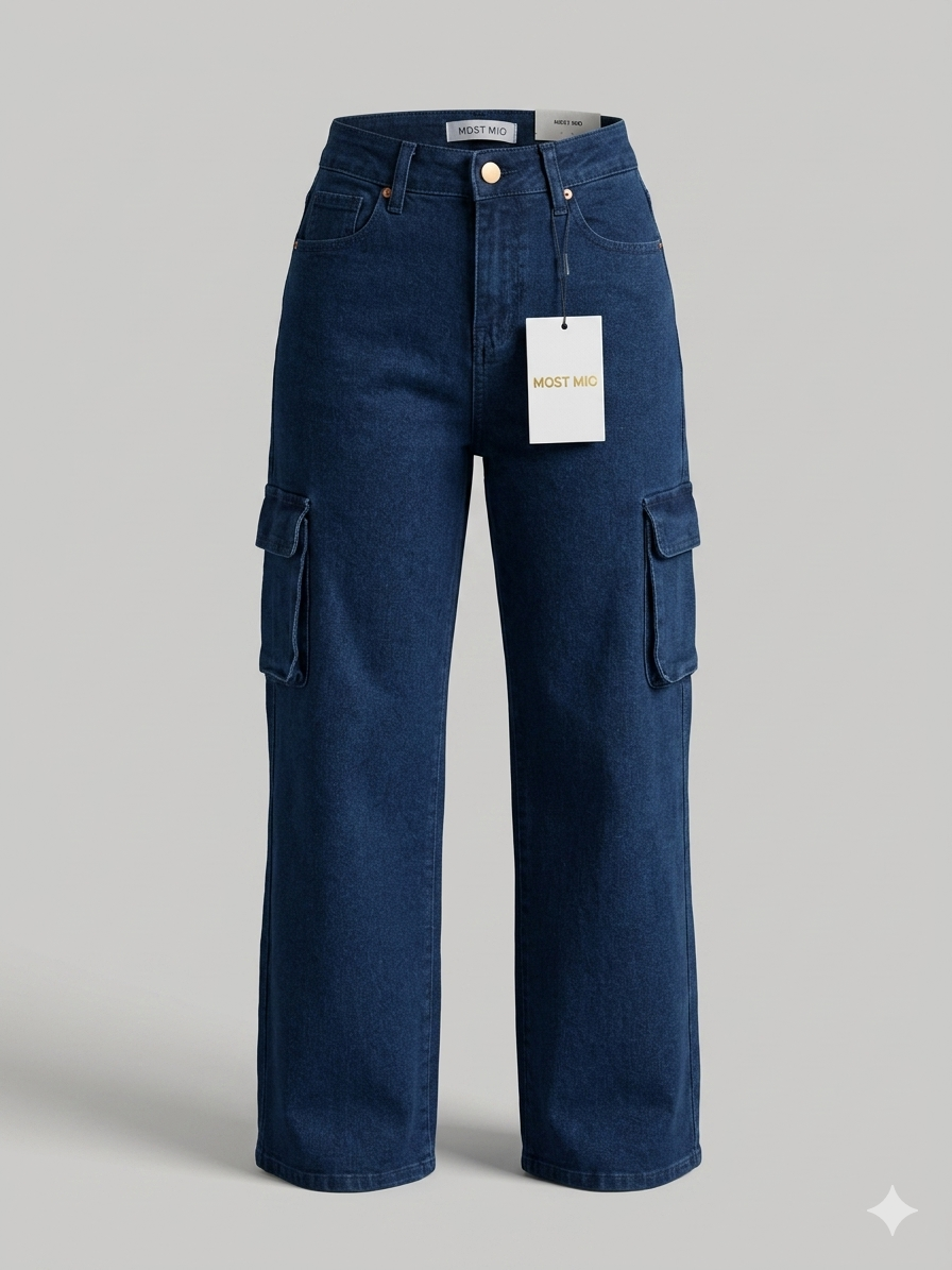 Most Mio cargo jeans wide leg azul 